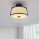 None LED 15.25 inch Matte Black Semi-Flush Mount Ceiling Light